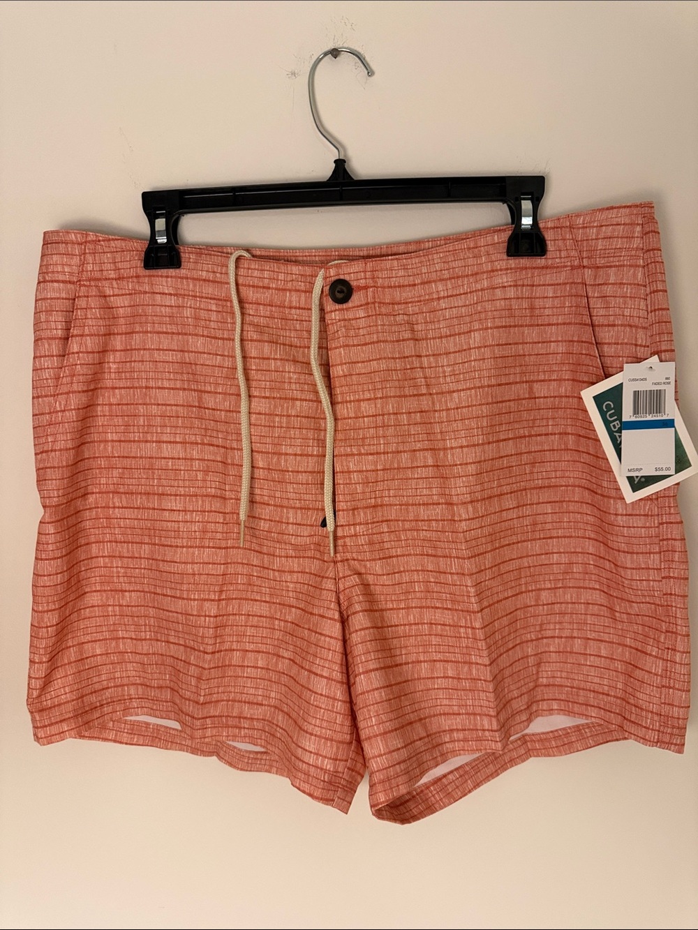 BRAND NEW: Men’s Cubavera Coral Textured Drawstring Swim Trunks